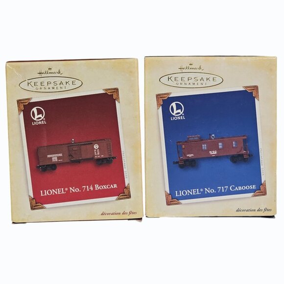 Hallmark Lionel Train No. 714 Boxcar & No. 717 Caboose Ornaments Lot of 2 - Picture 14 of 16